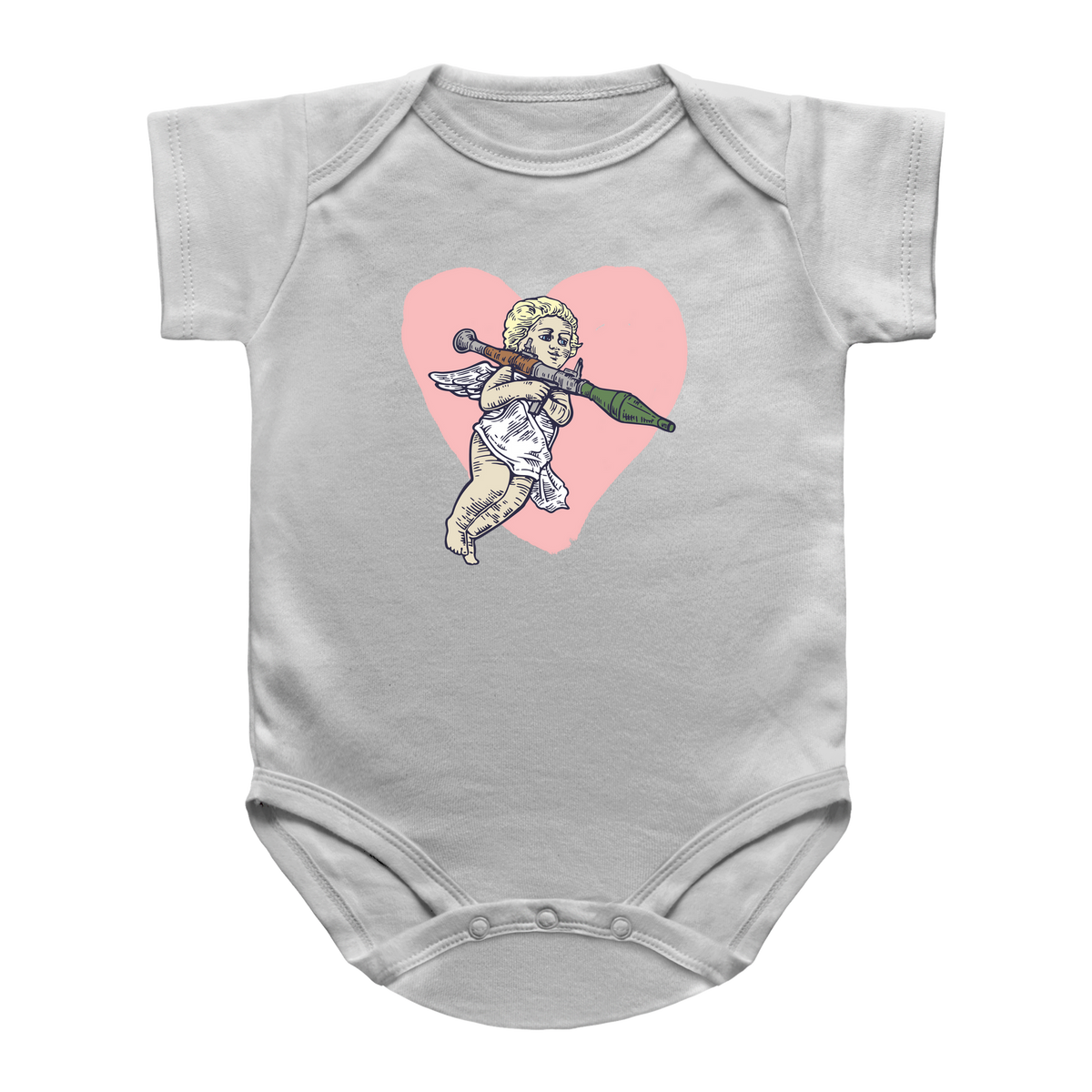 A white short-sleeve Valentine&