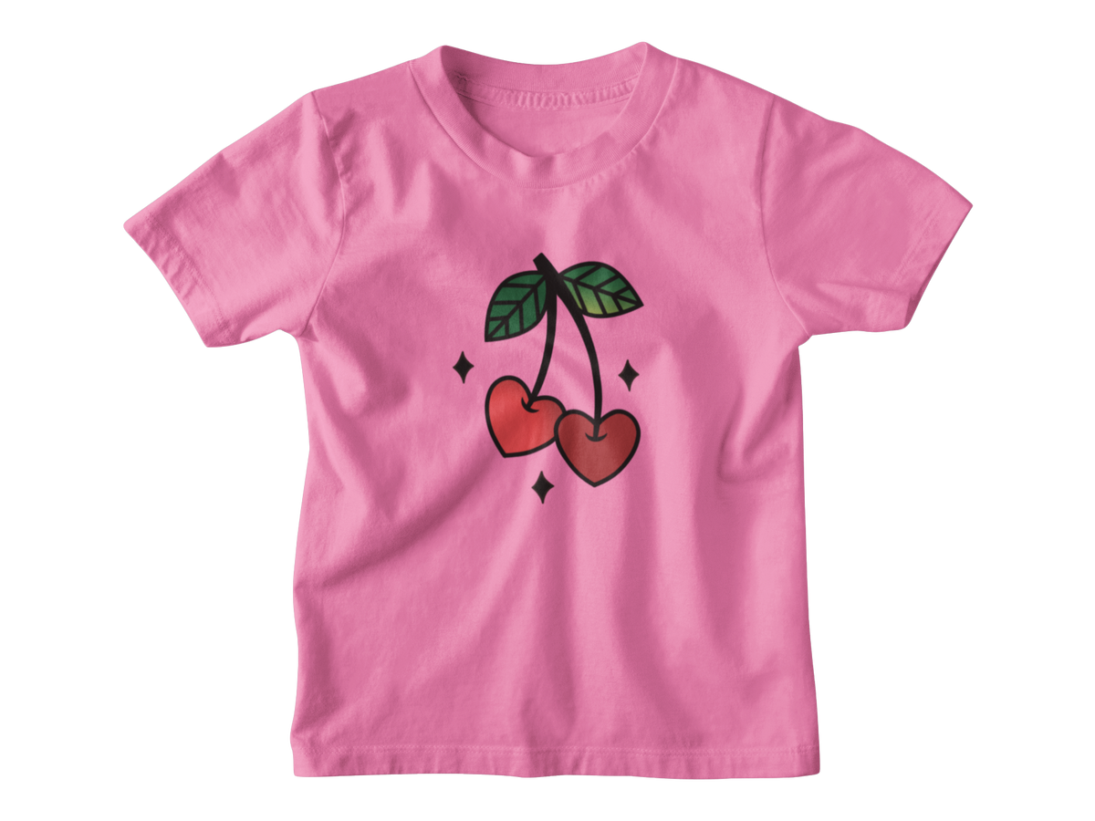 A bright pink short-sleeve kids&