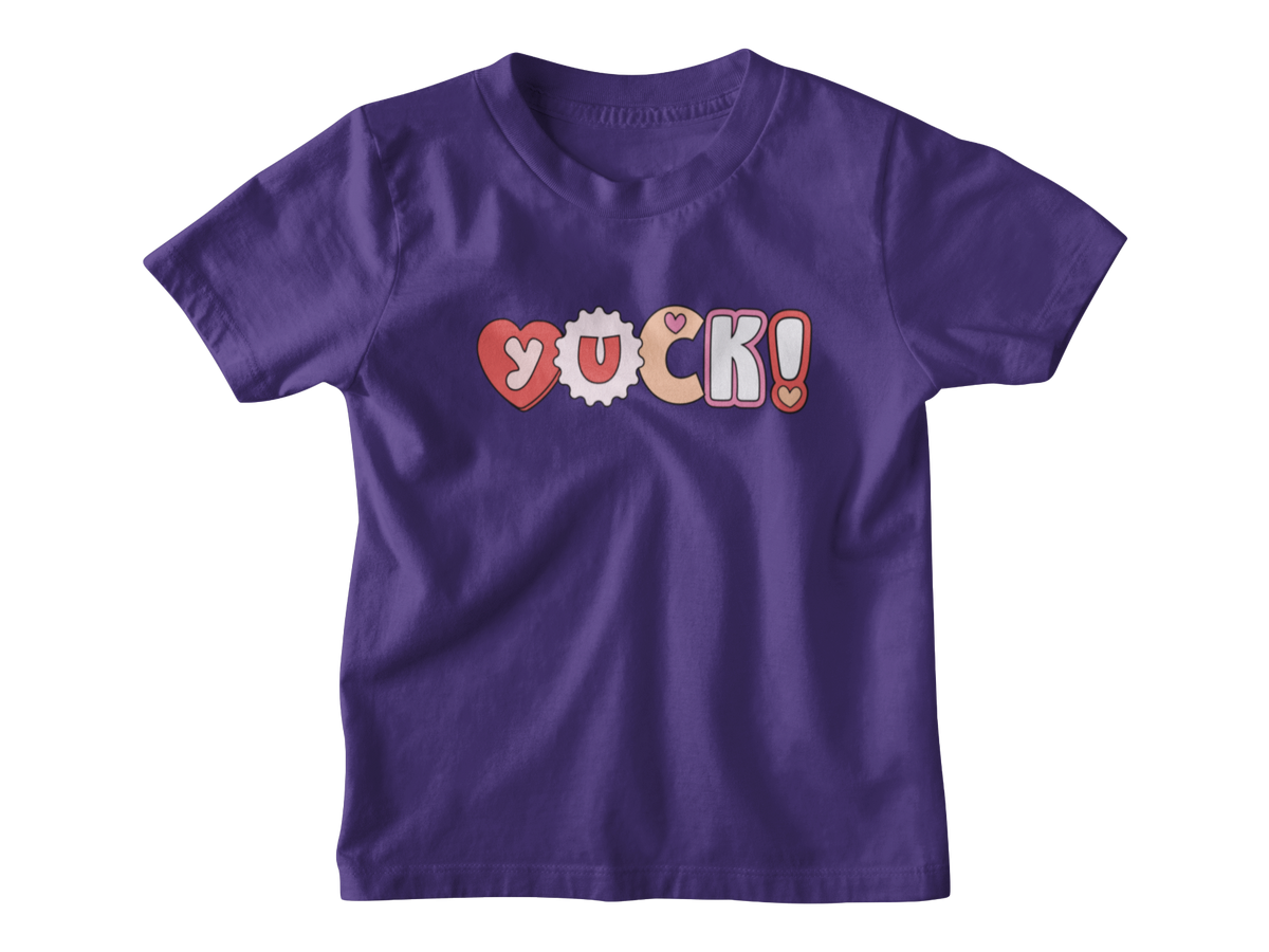 A purple crewneck short sleeve kids t-shirt for Valentine&