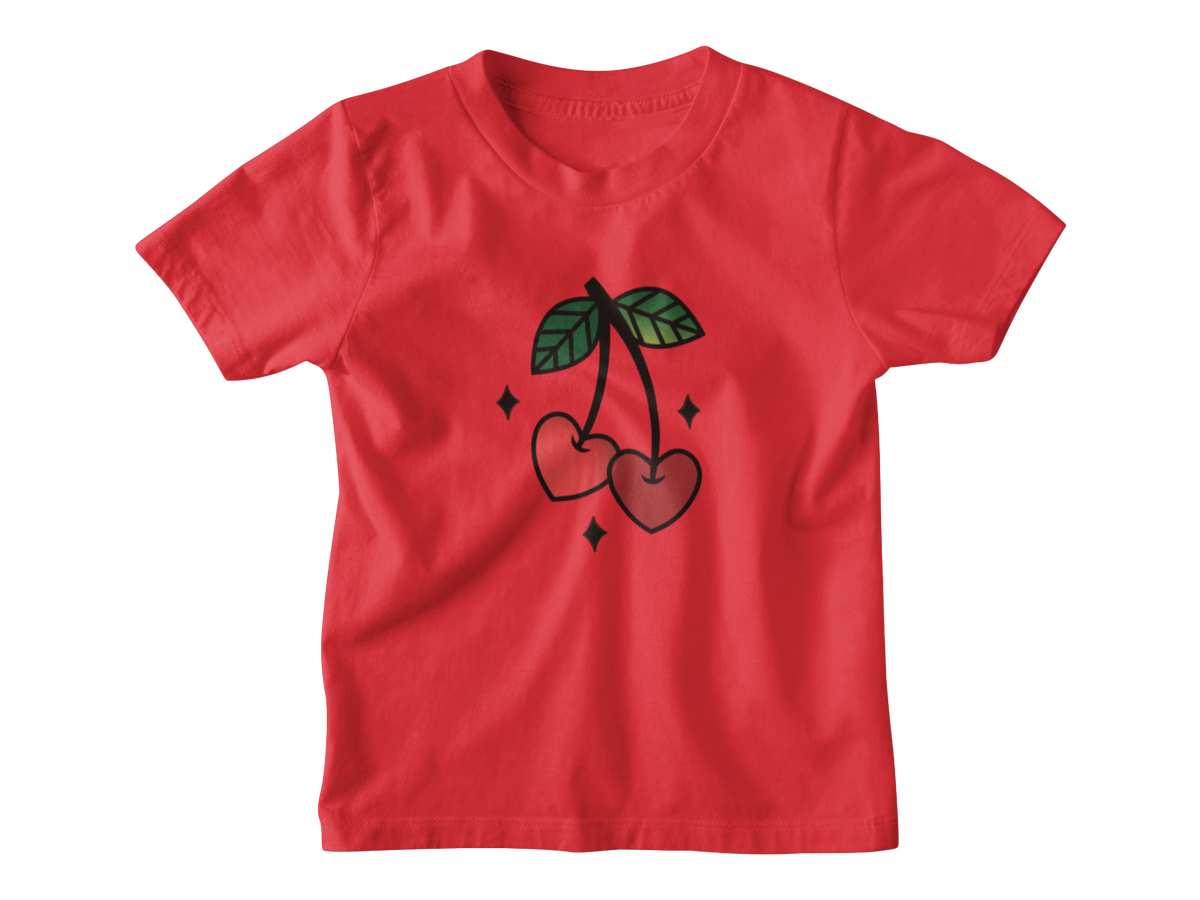 A red short-sleeve kids&