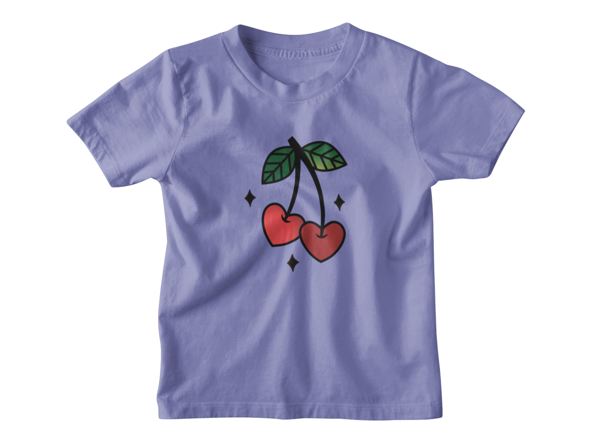 A violet short-sleeve kids&