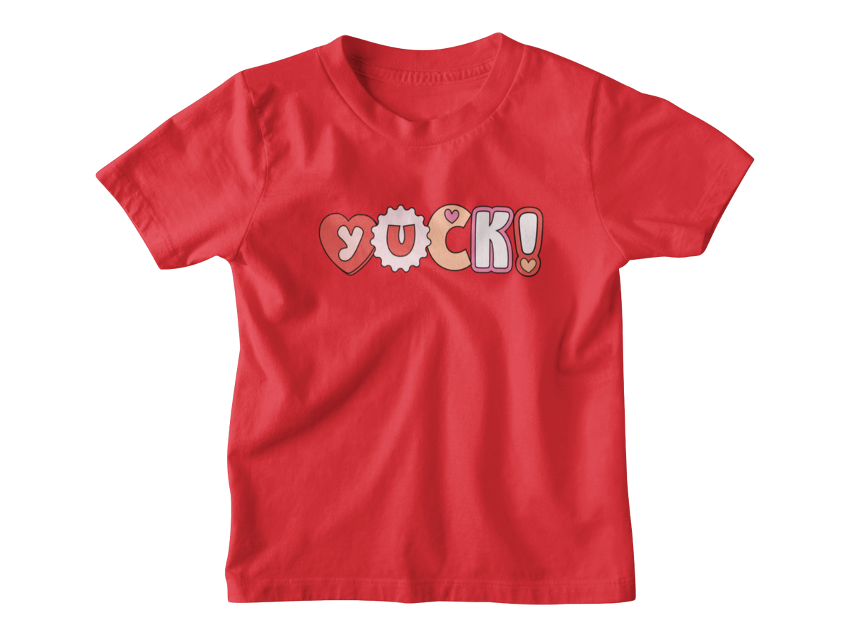 A red short-sleeve kids&