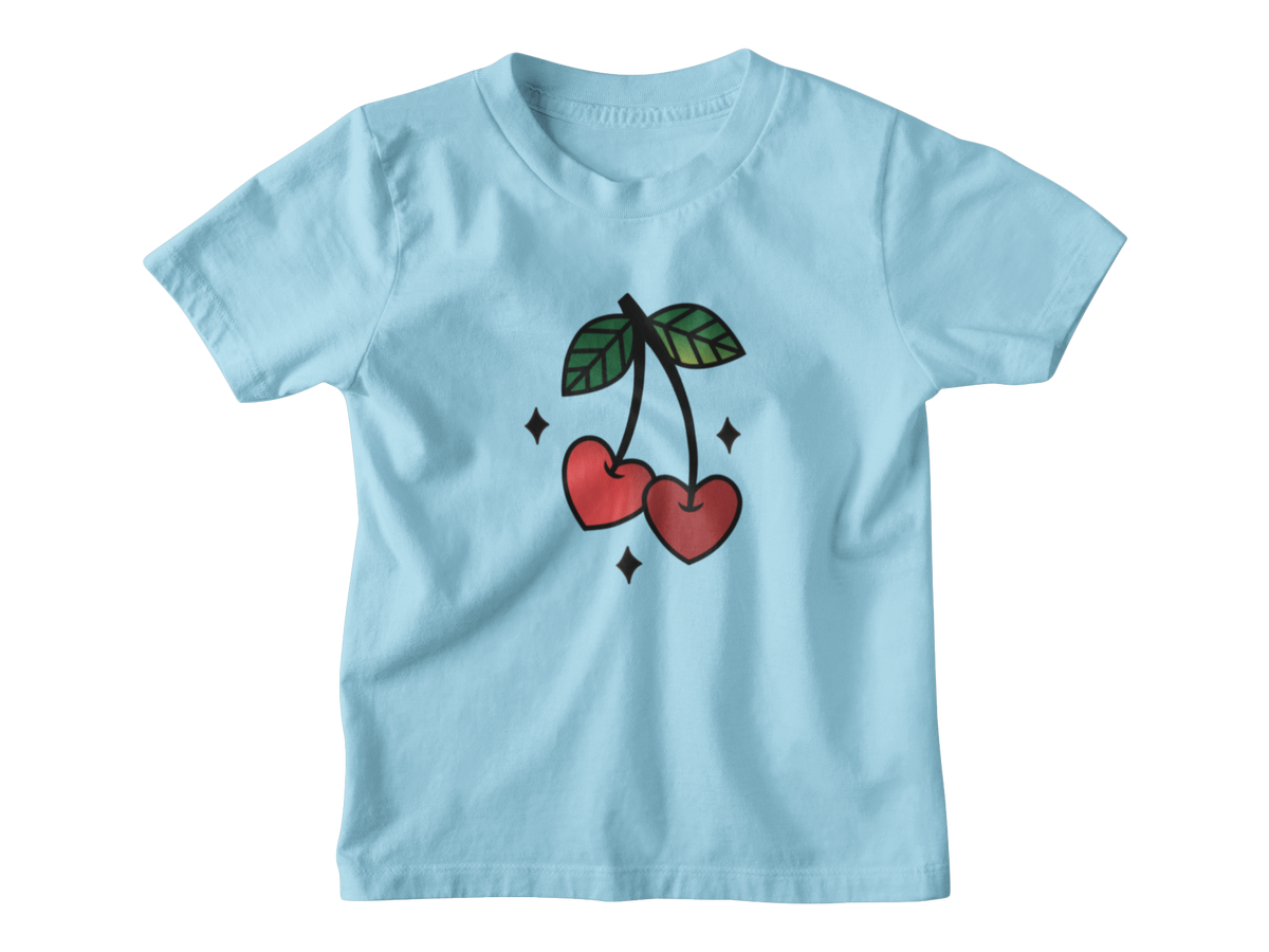 A blue short-sleeve kids&
