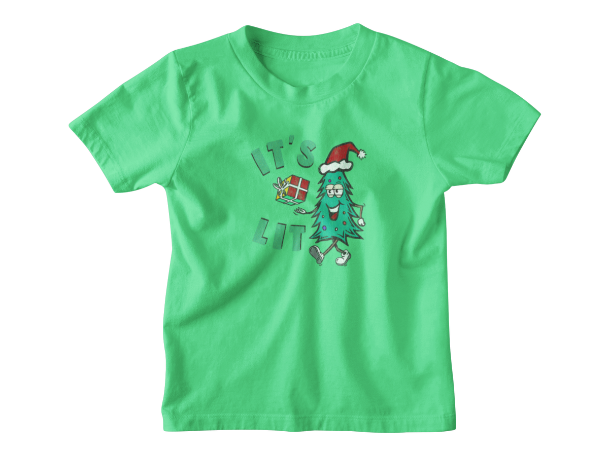 A bright green short-sleeve kids&