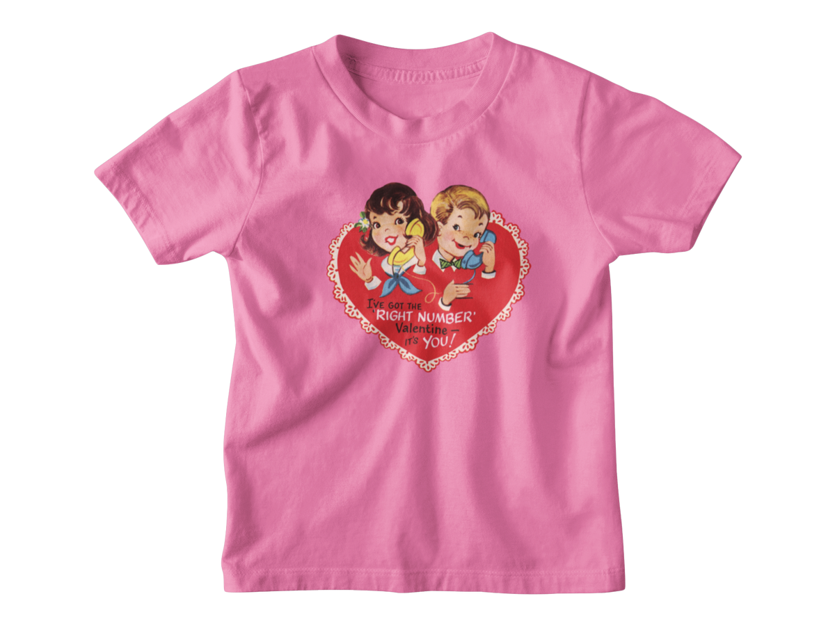 A bright pink short-sleeve kids&