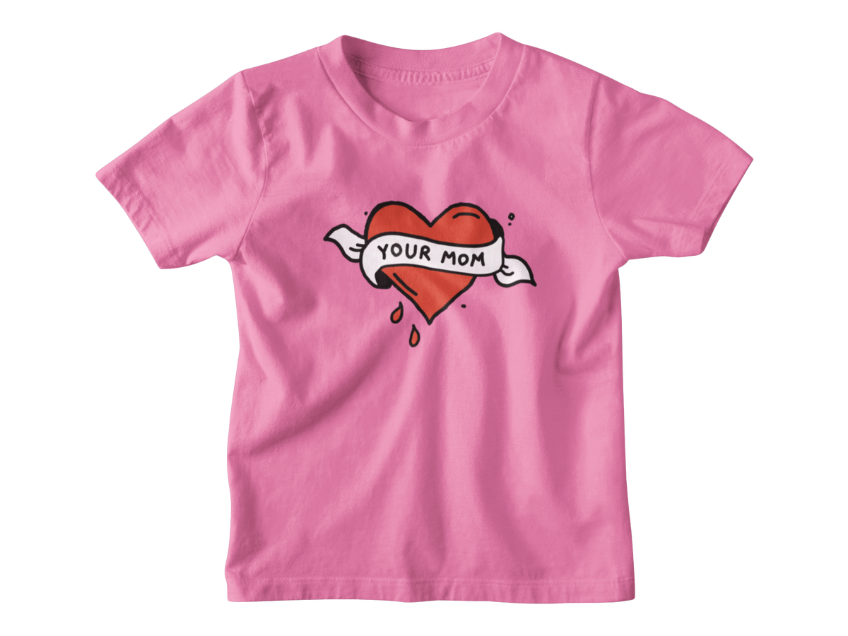 A pink short-sleeve kids&