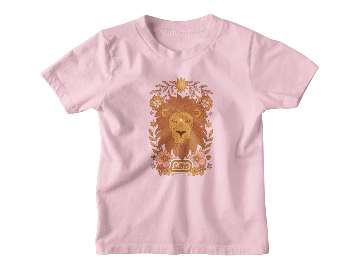 A pink short-sleeve kids&