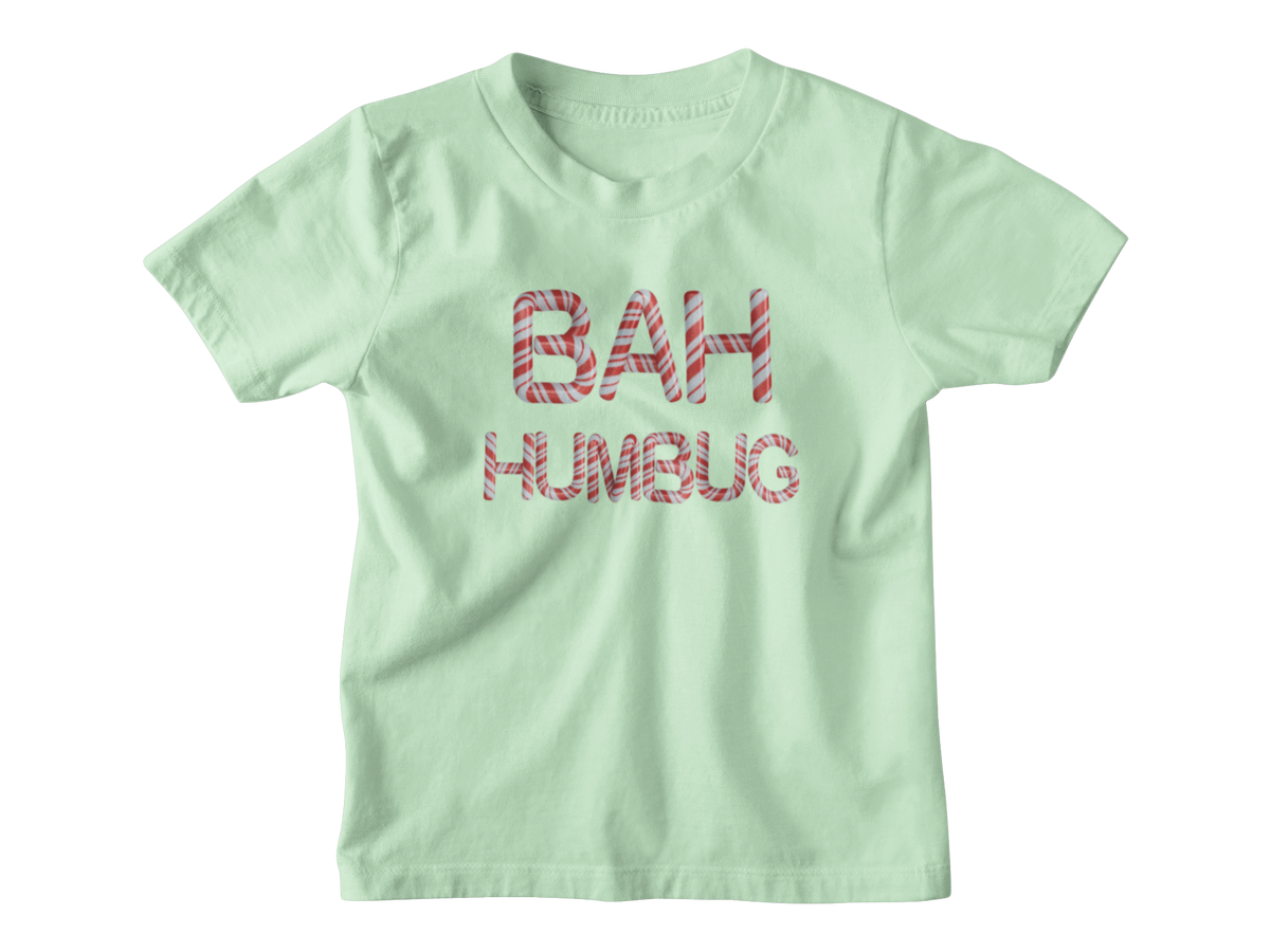Mint kids tshirt for Christmas with the candy cane phrase of &