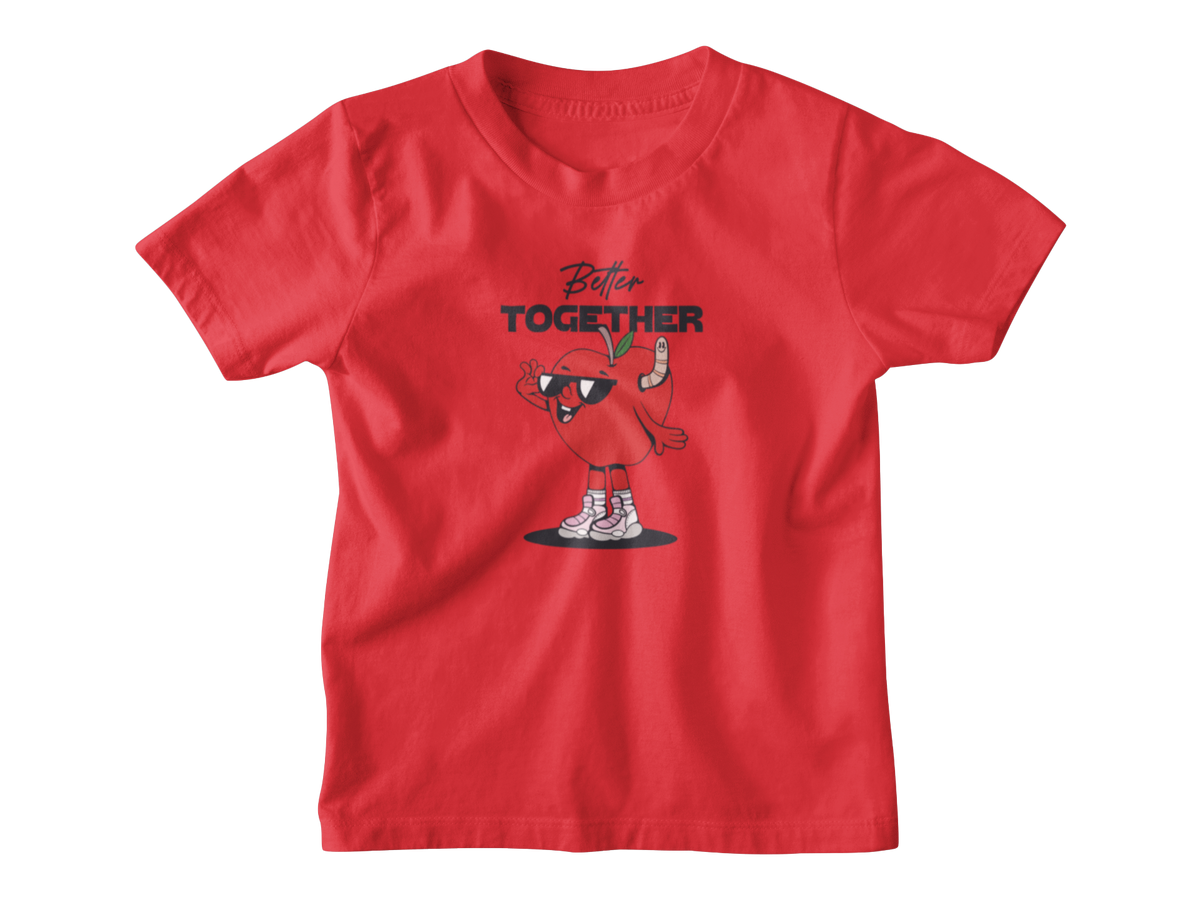 A red short-sleeve kid&