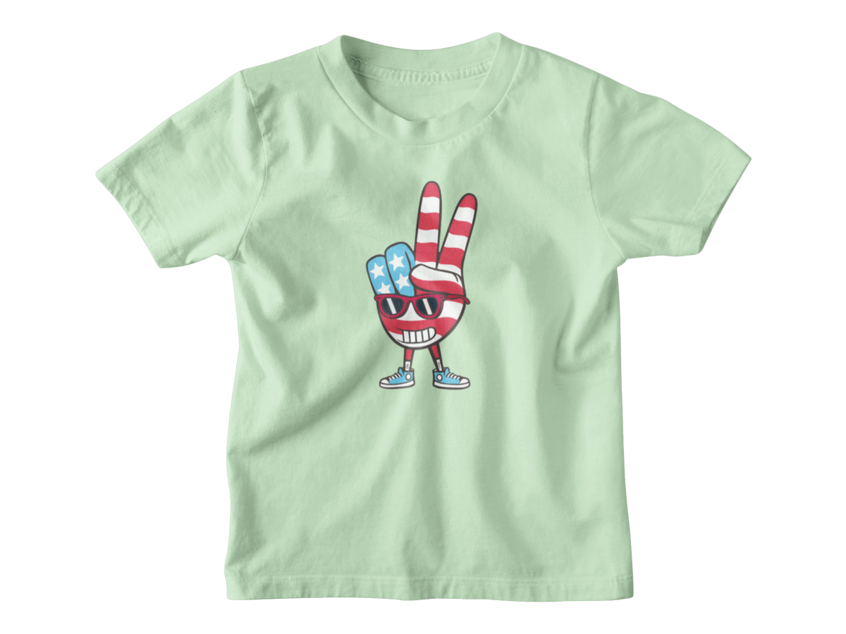 A light green short-sleeve kids&