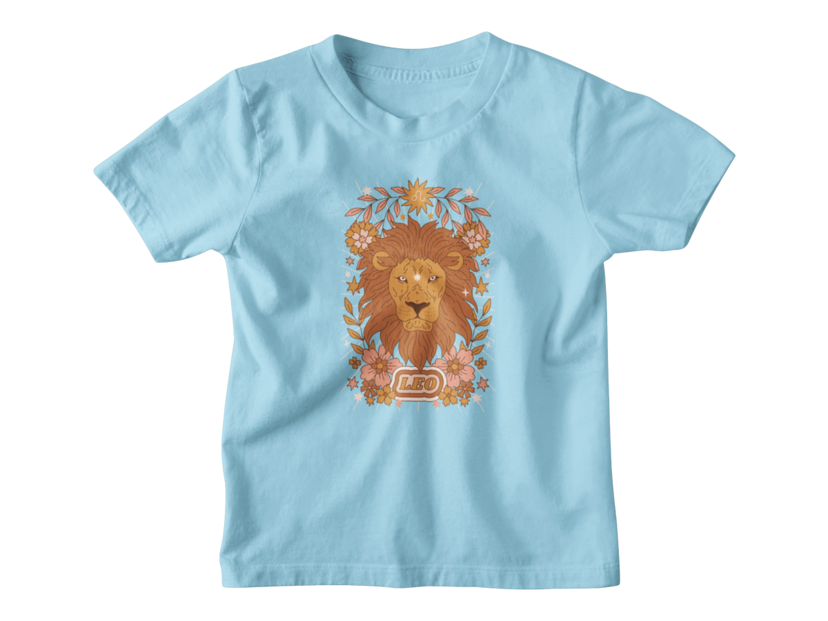 A light blue short-sleeve kids&