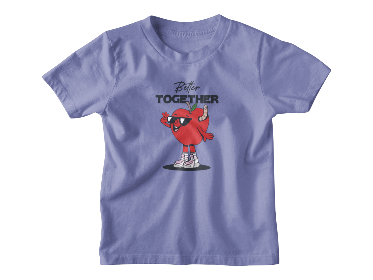 A violet short-sleeve kid&