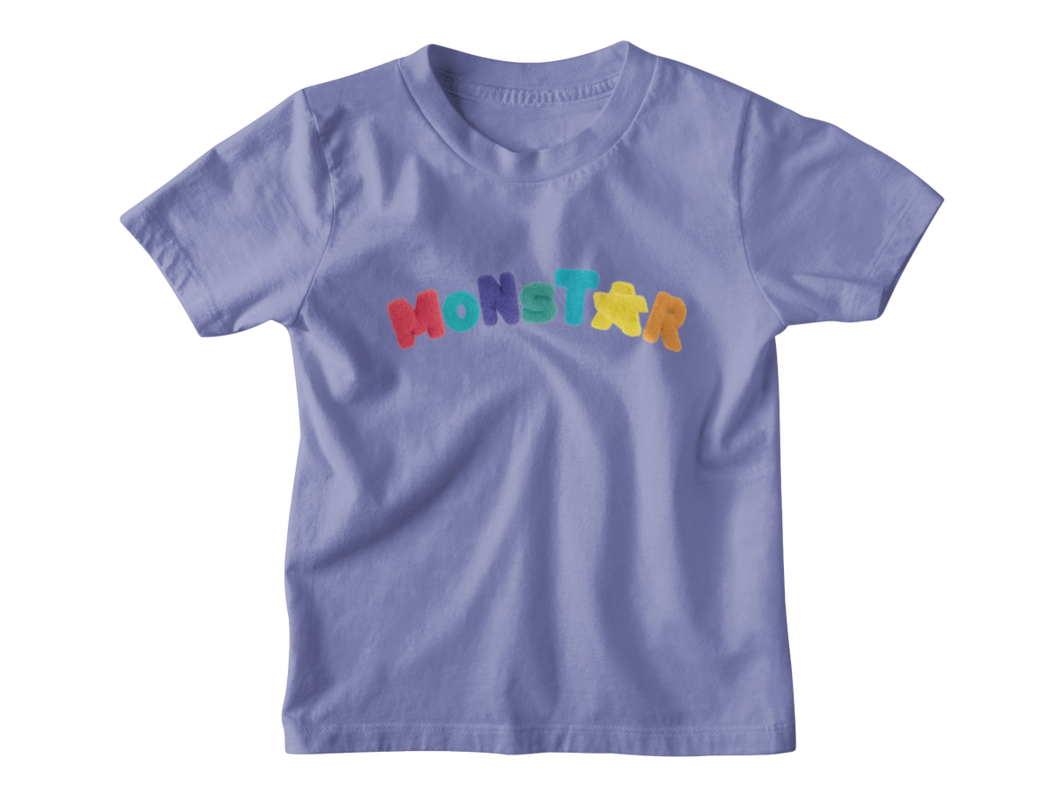 A light purple short-sleeve t-shirt with the word &