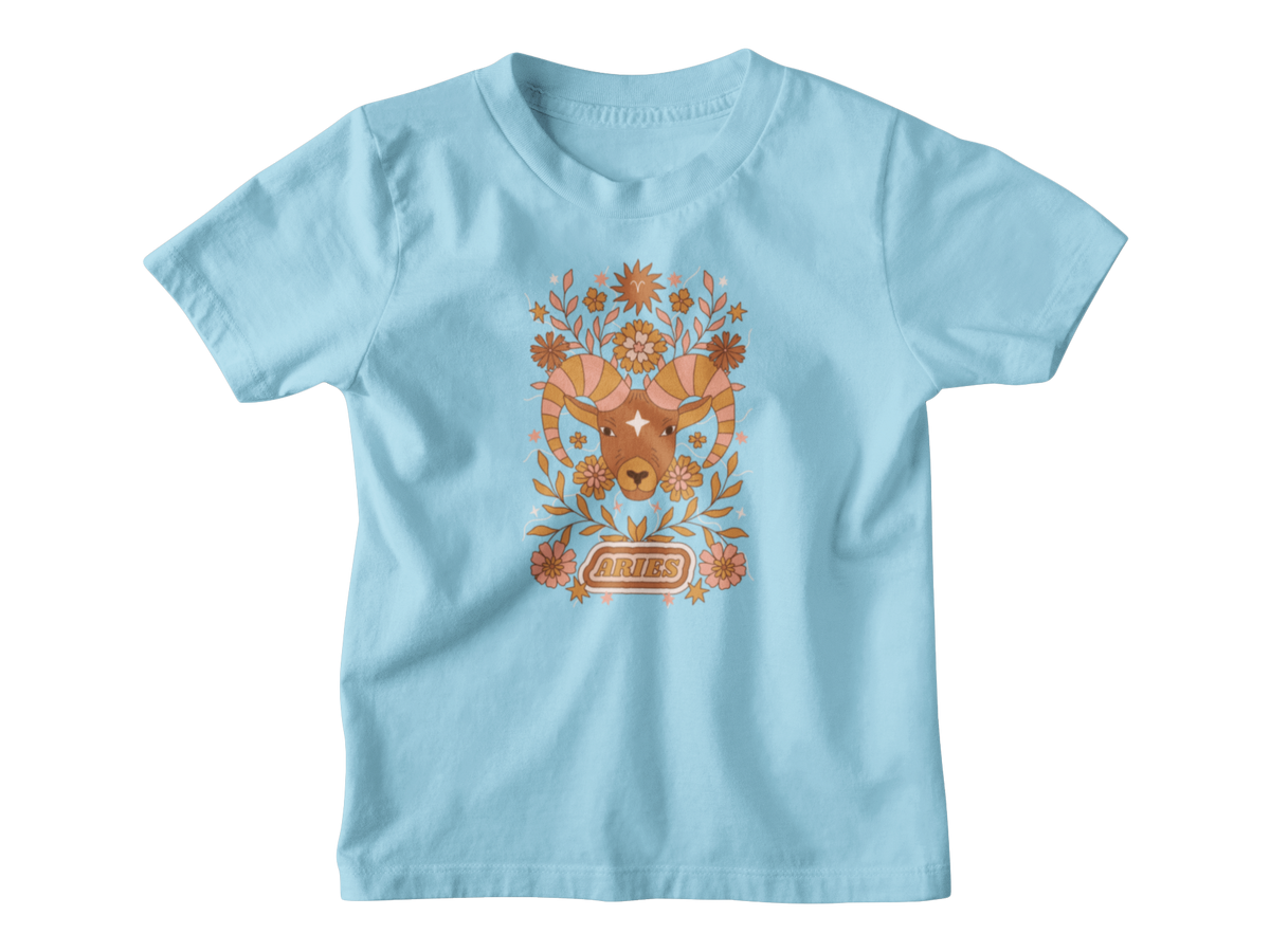 Blue kids t-shirt for Aries astrology.