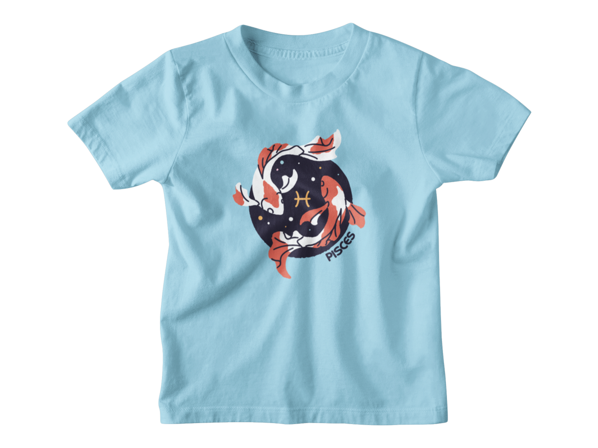 A light blue short-sleeve kids&