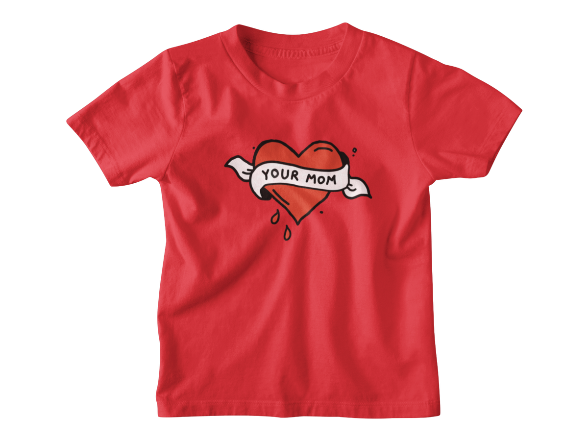 A red short-sleeve kids&