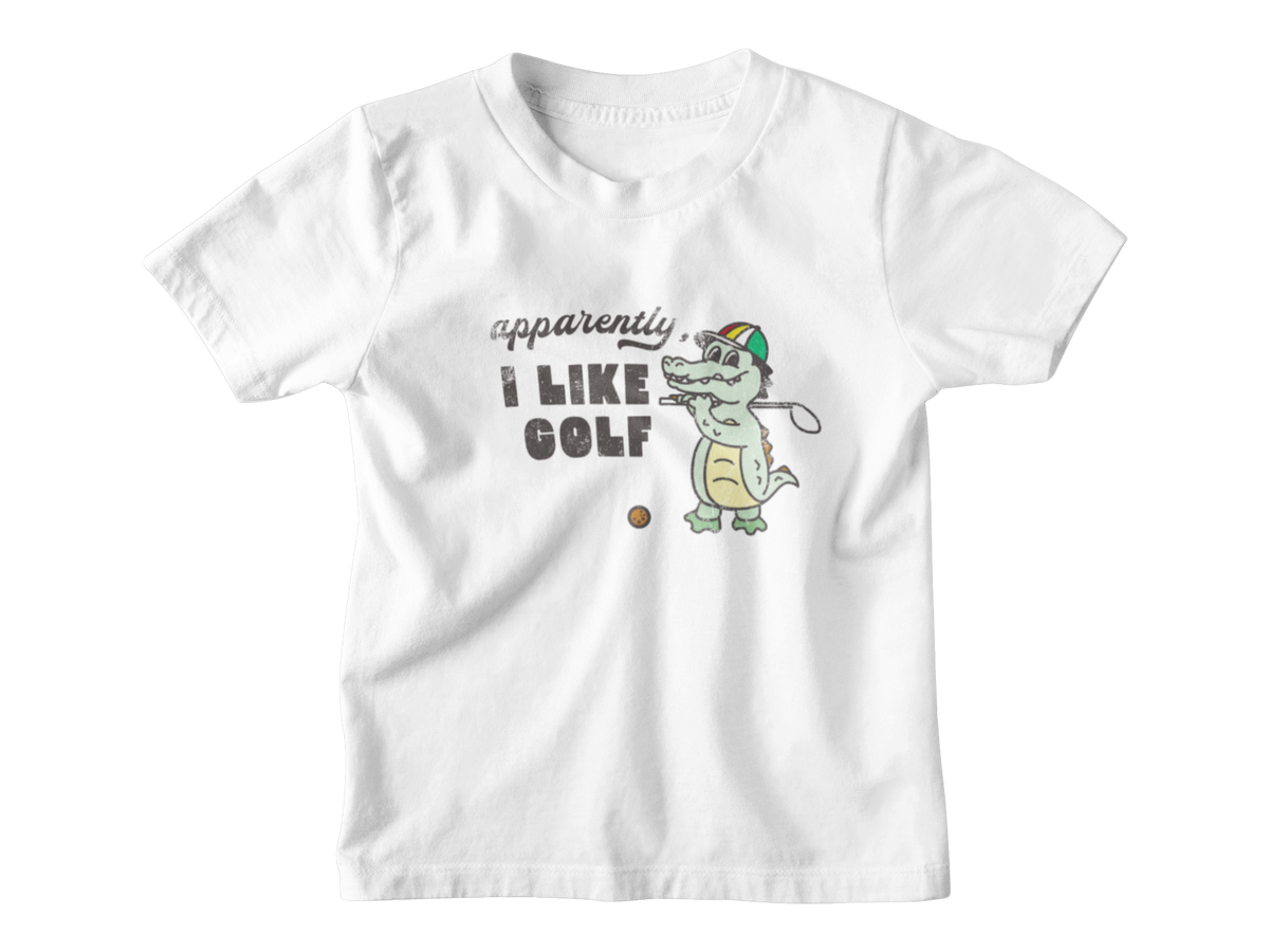 White kids t-shirt with a green checkered bow and &
