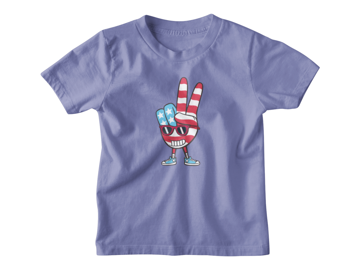 A violet short-sleeve kids&