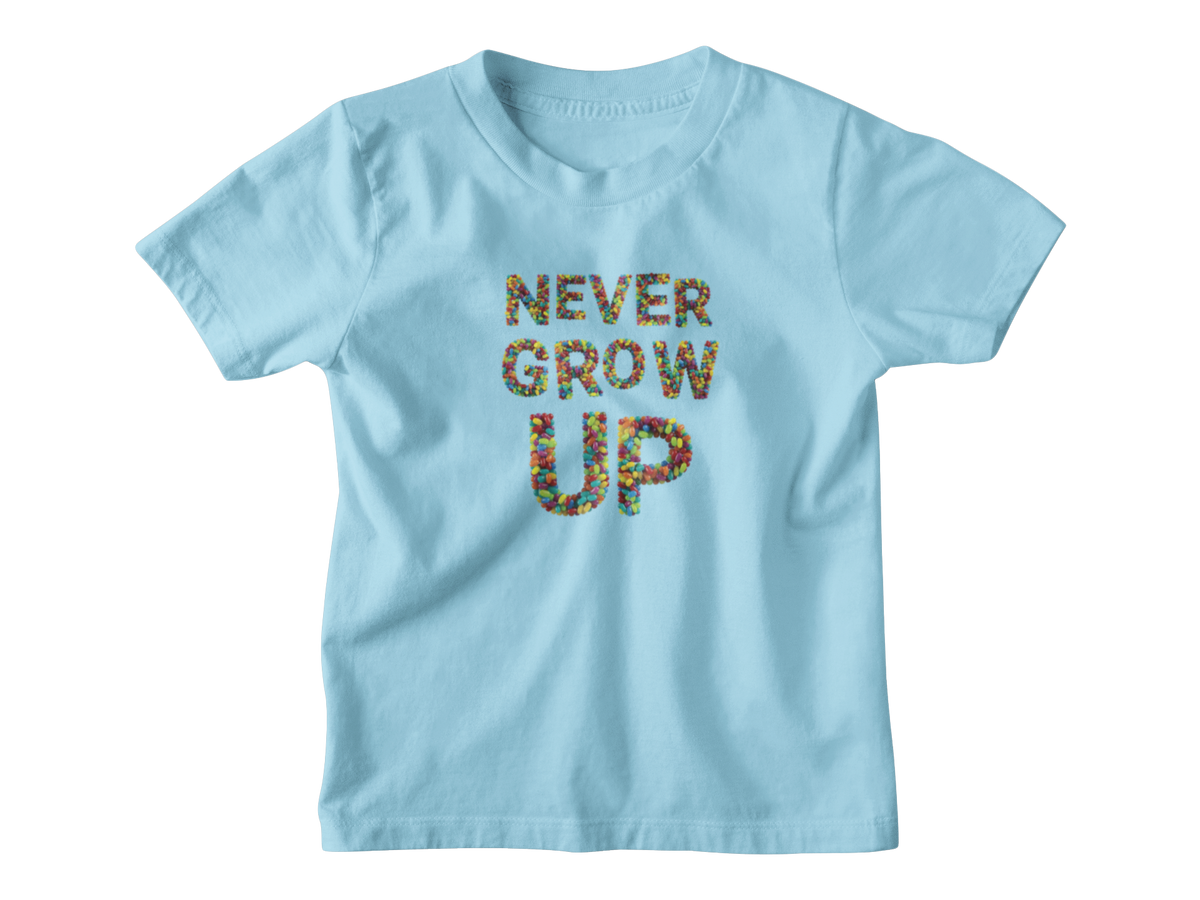 A light blue short-sleeve kid&