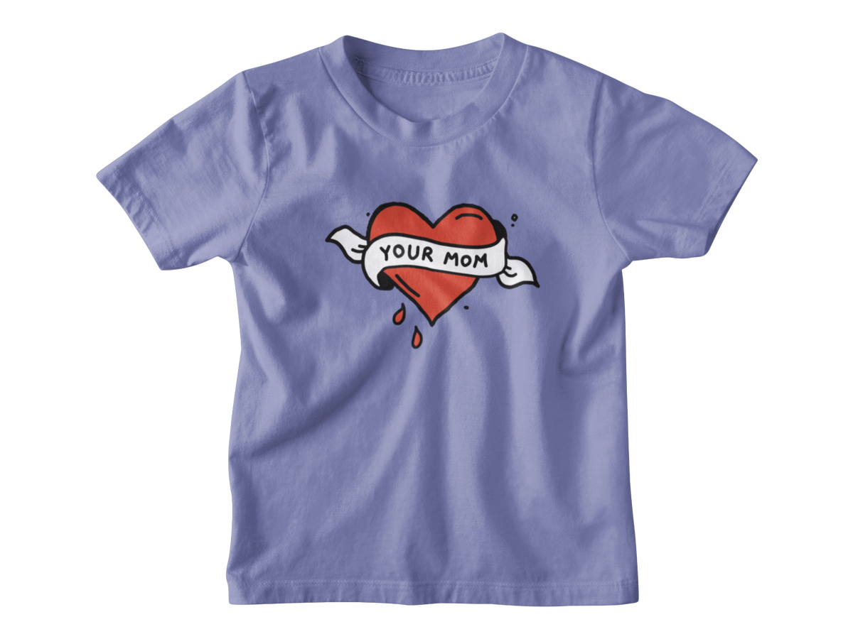 A violet short-sleeve kids&