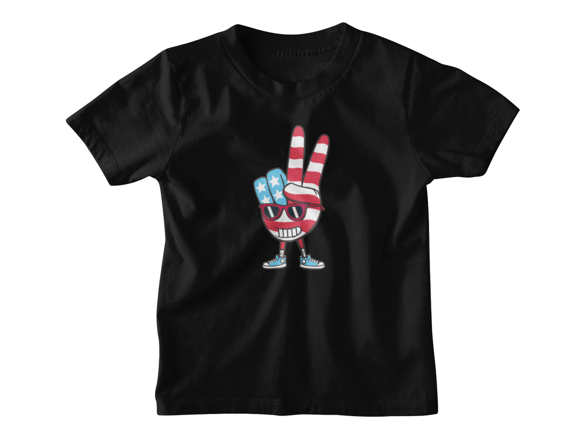 A black short-sleeve kids&