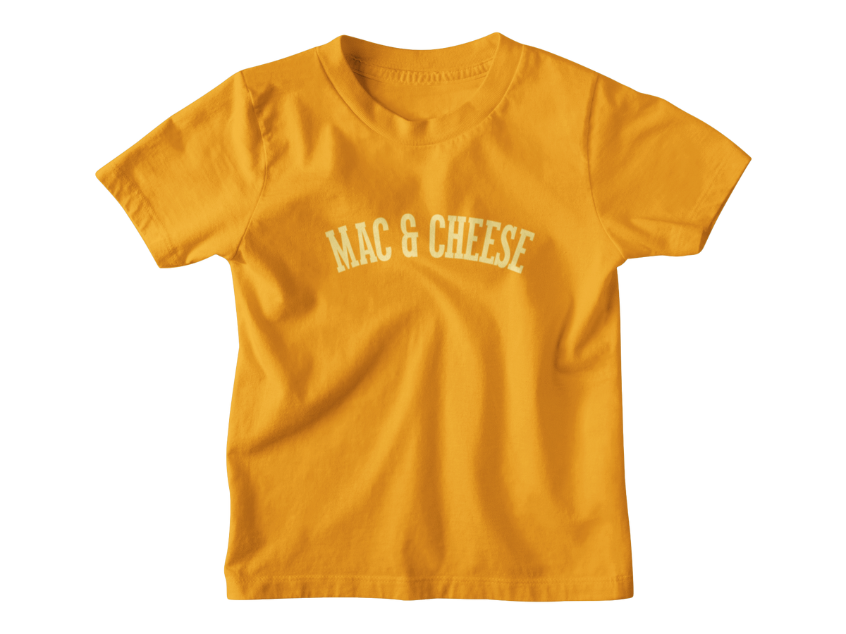 An orange short-sleeve kids Thanksgiving t-shirt with &