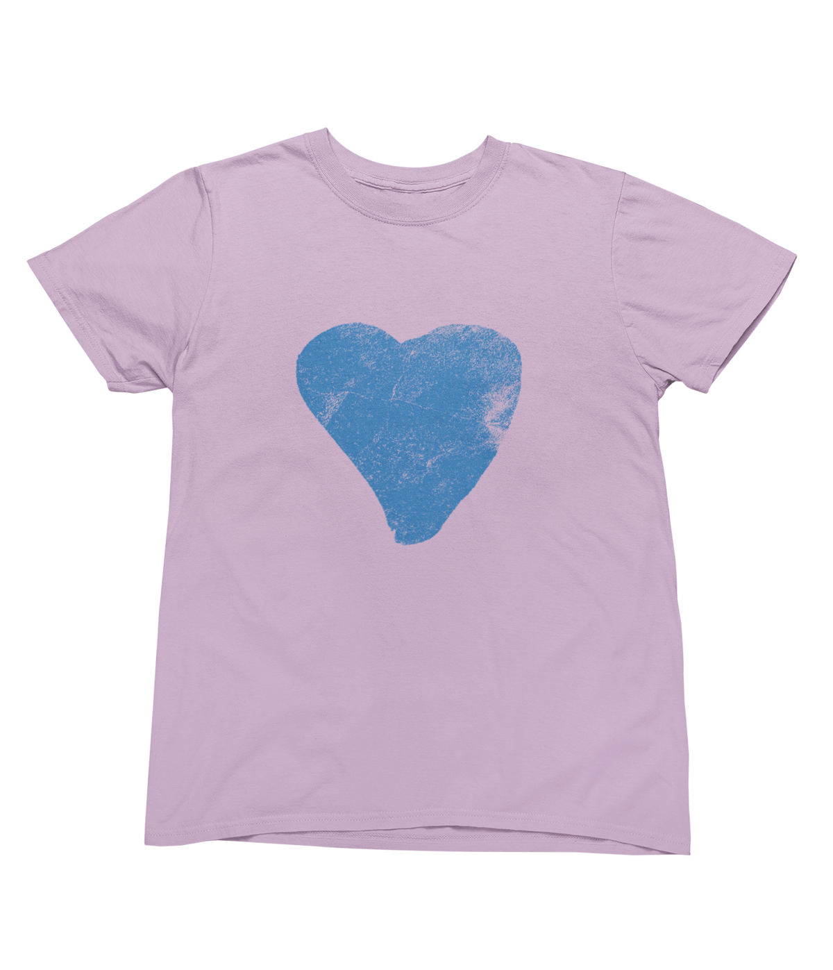 A light pink short-sleeve toddler crewneck t-shirt featuring a distressed Valentine&