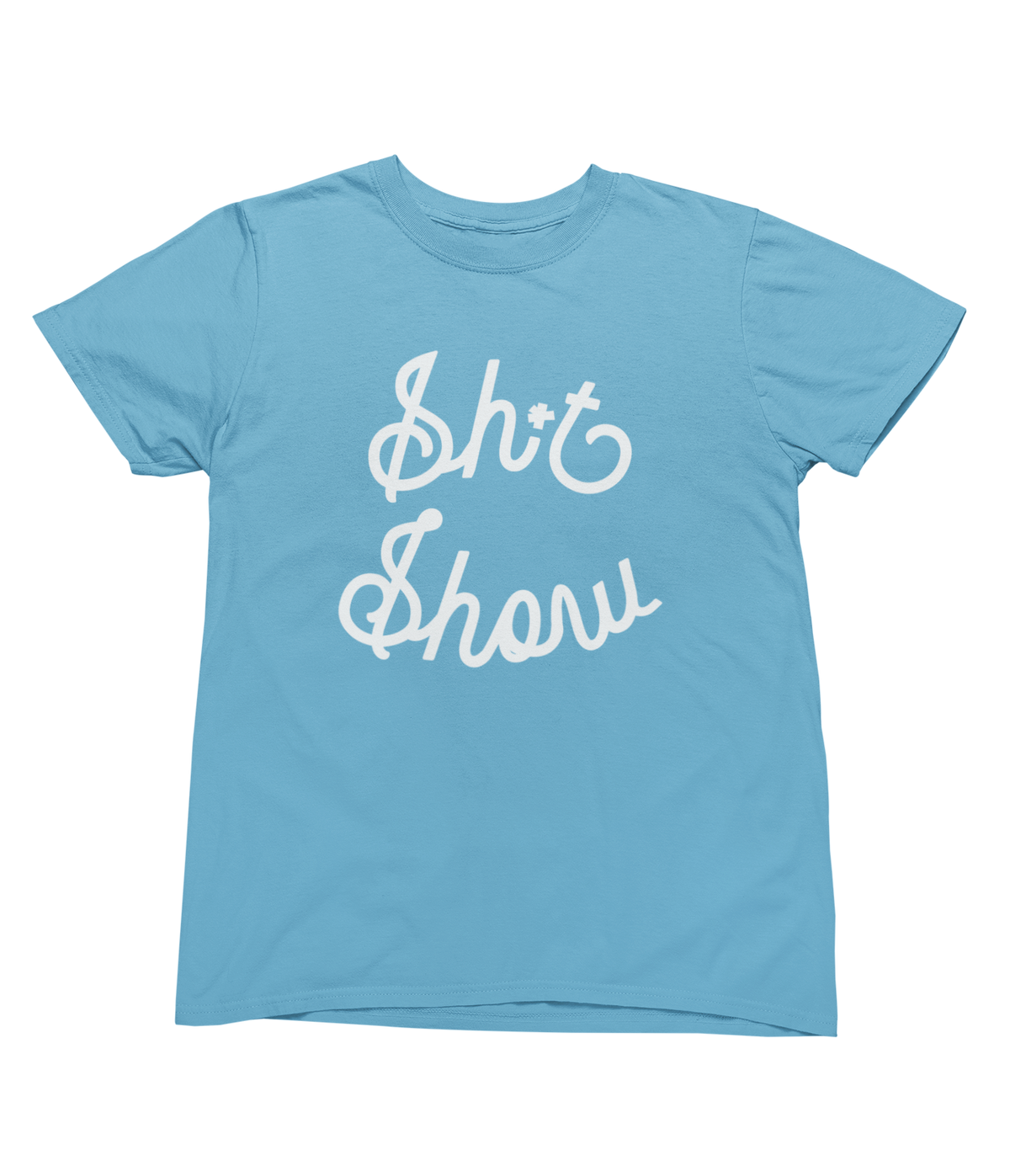 A light blue toddler short-sleeve t-shirt with the phrase &