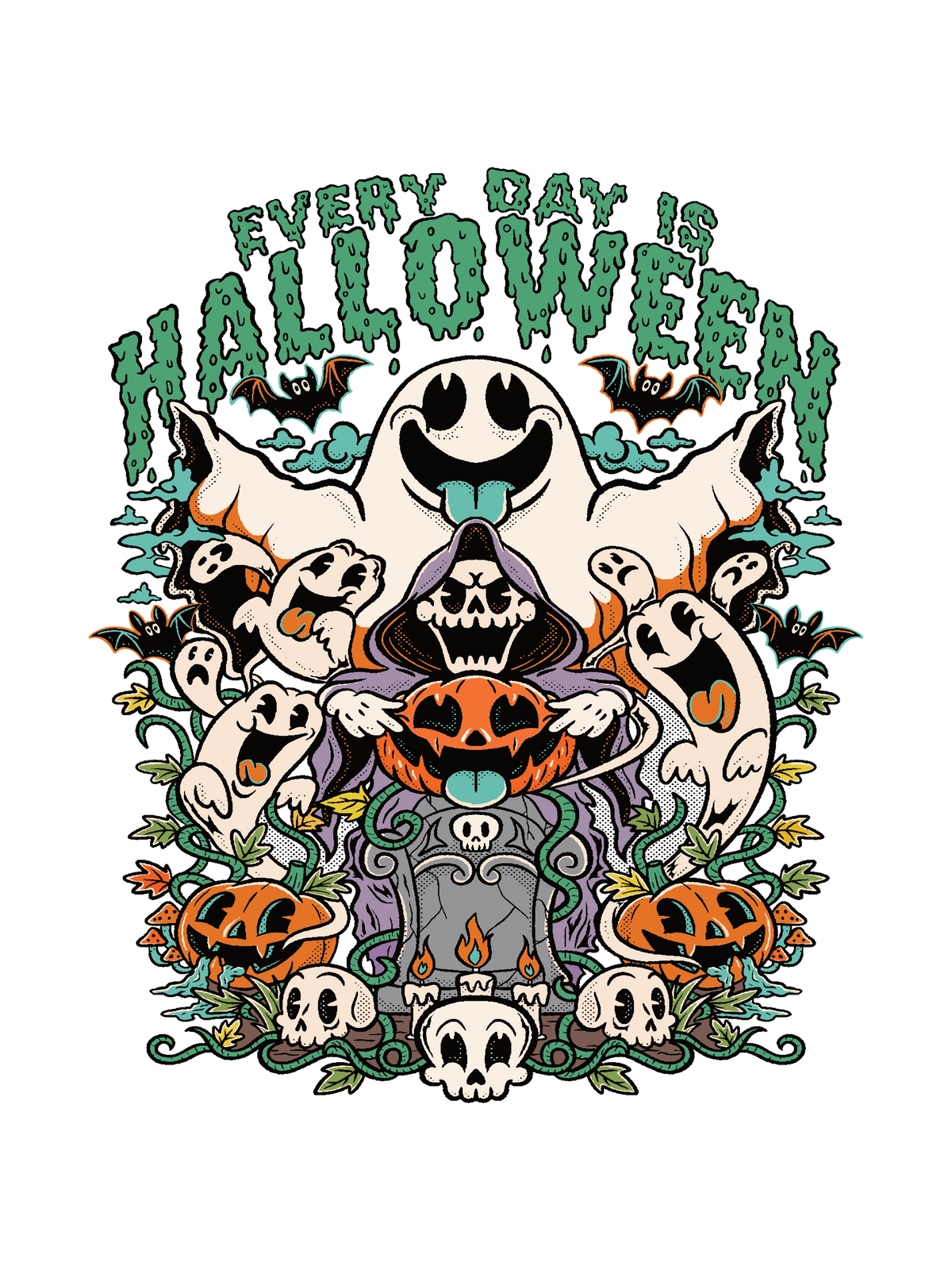 A Halloween graphic with the text &