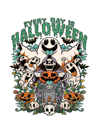 A Halloween graphic with the text &
