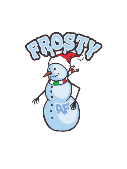 A snowman Santa and the phrase &