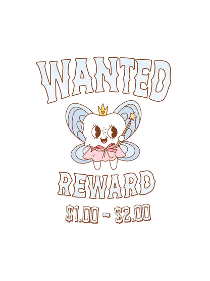 A tooth fairy graphic with the text &