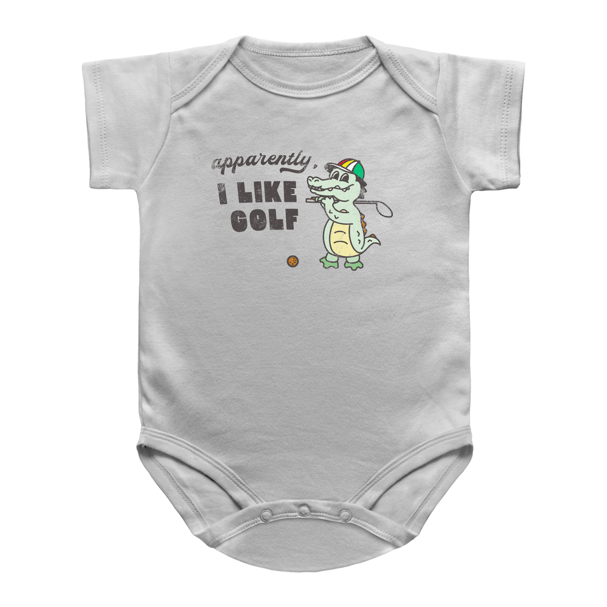 Apparently I Like Golf Grey infant onesie