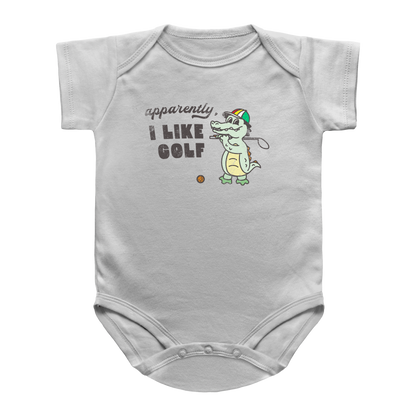 Apparently I Like Golf Grey infant onesie