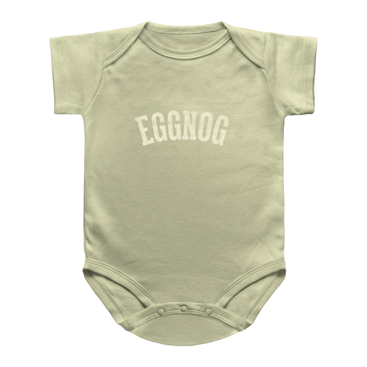 A pale sage green infant onesie with &