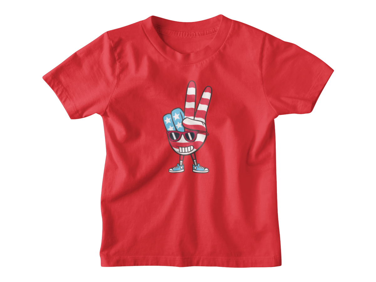 A red short-sleeve kids&